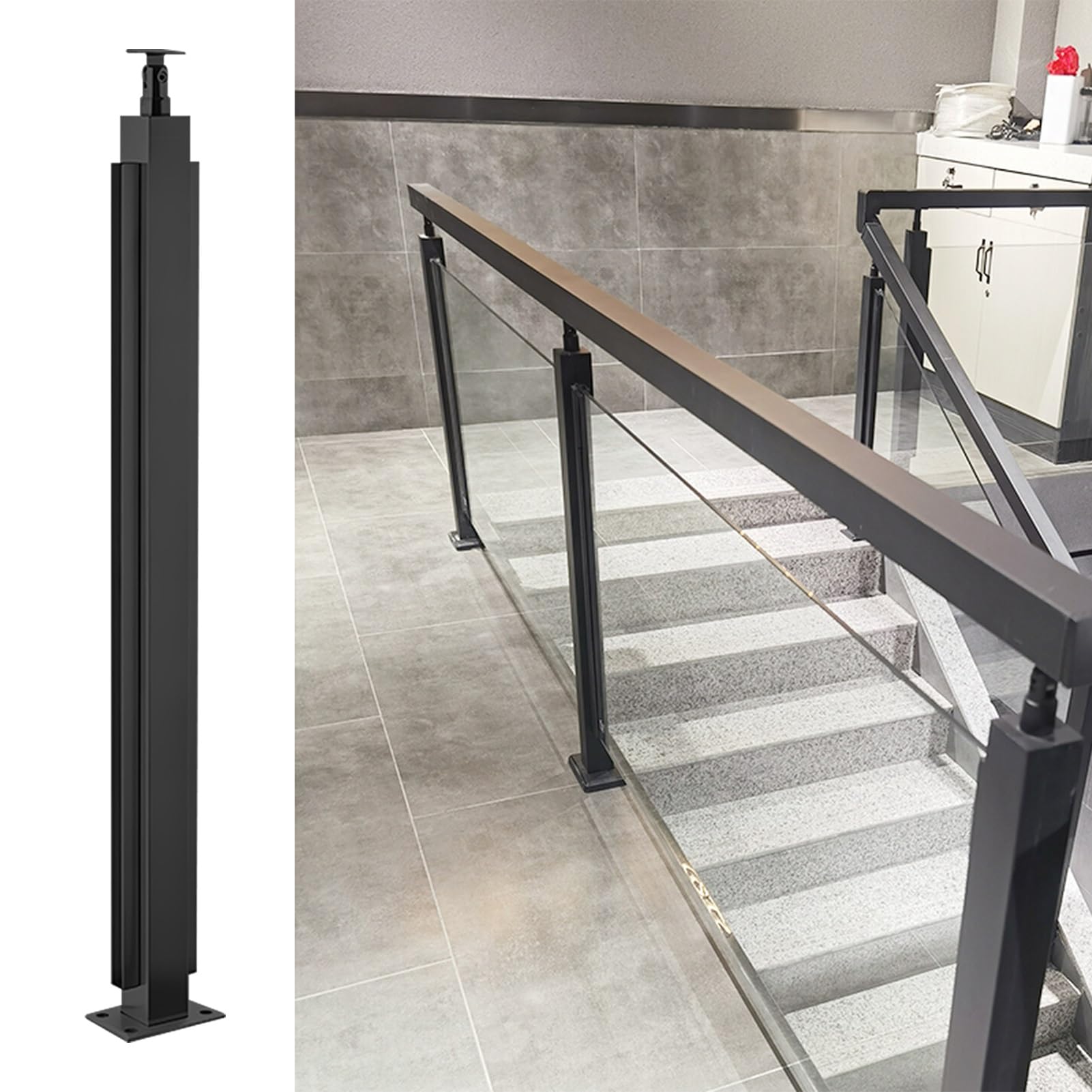 Soporte para barandilla de vidrio en escaleras y patios 8