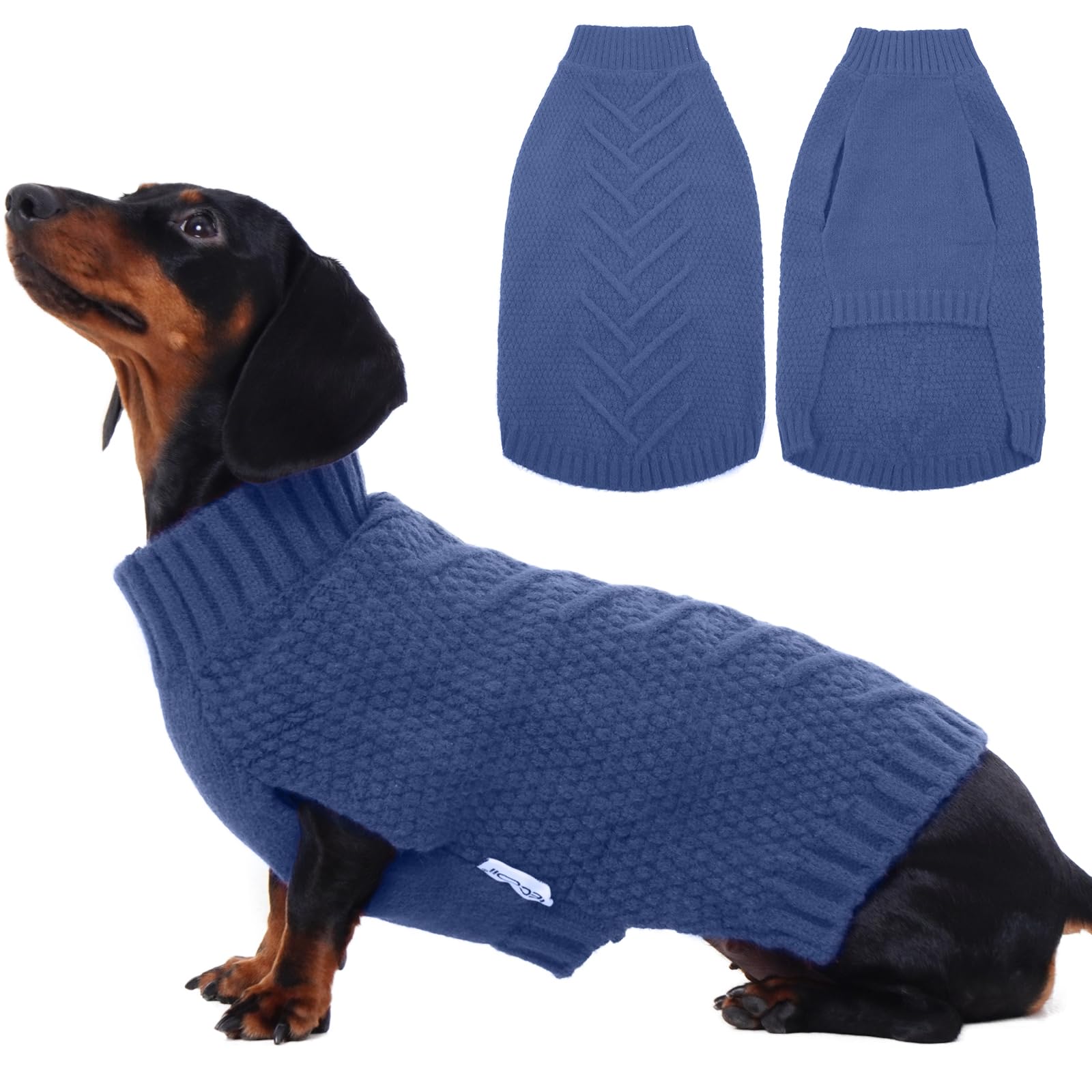Vêtement de Noël tricoté pour chien taille moyenne pull bleu IECOii