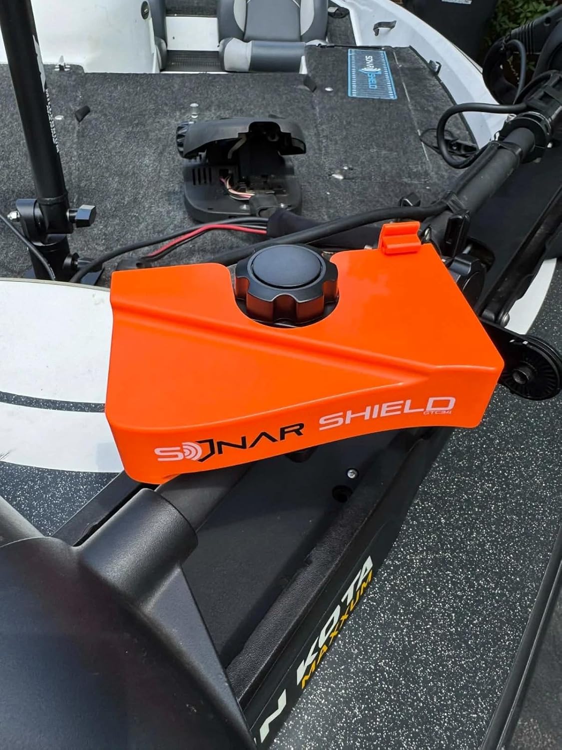 Sonar Shield Transducer Cover for Garmin LiveScope Plus LVS34 – Pro Series Impact-Resistant Travel Case Orange