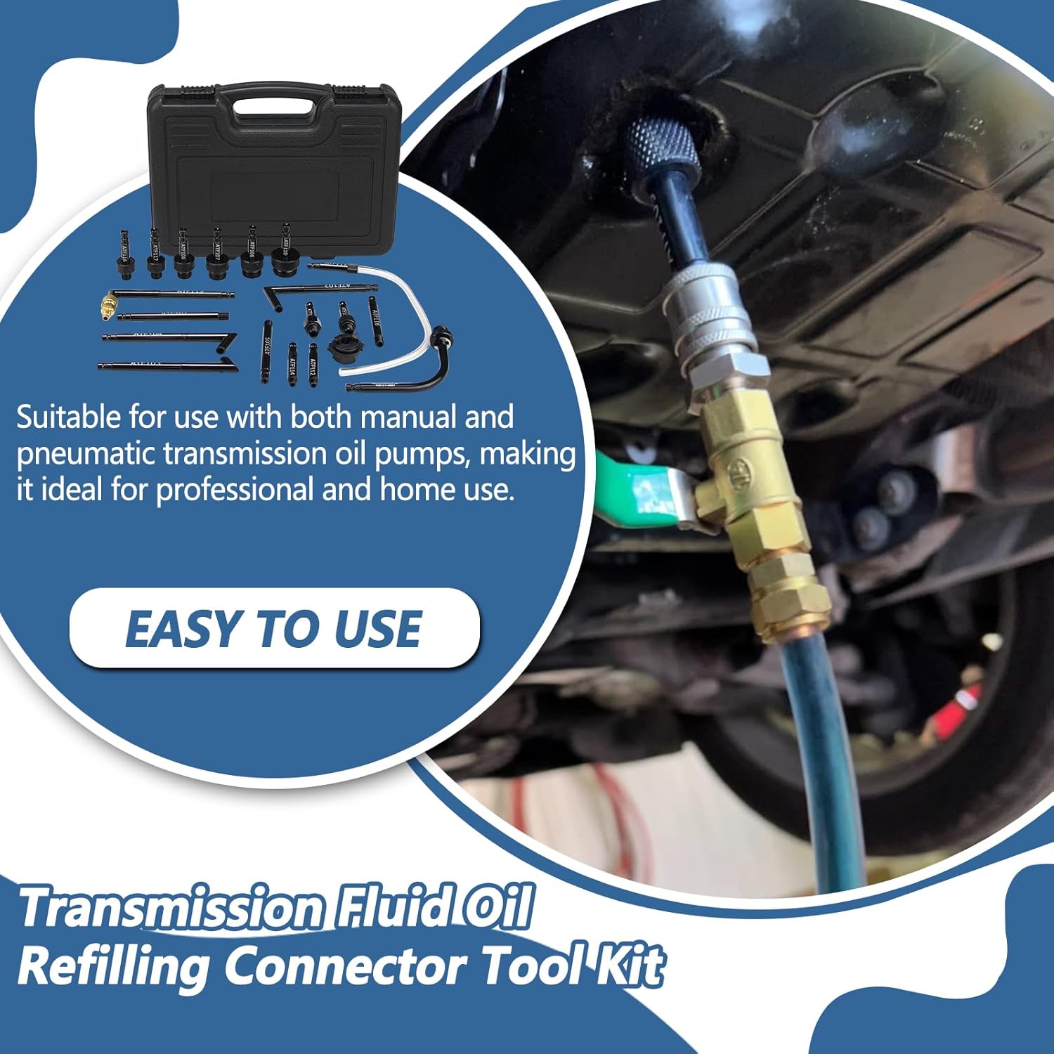 Handor 20pcs ATF Adapters Automatic Transmission Fluid Filling Adapter Transmission Fluid Oil Refilling Connector Tool Kit Oil Filler Replacement Tool