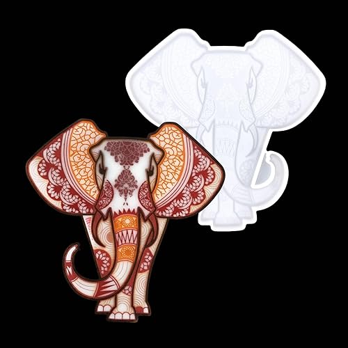 Molde de resina de elefante grande 3D para colgar en la pared, moldes de silicona de elefante para resina epoxi, molde de cosater de animales para