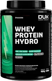 Whey Protein Hydro Chocolate Pote 900g – Absorção Rápida – Ganho Muscular – Baixo Teor de Lactose – Dux Human Health