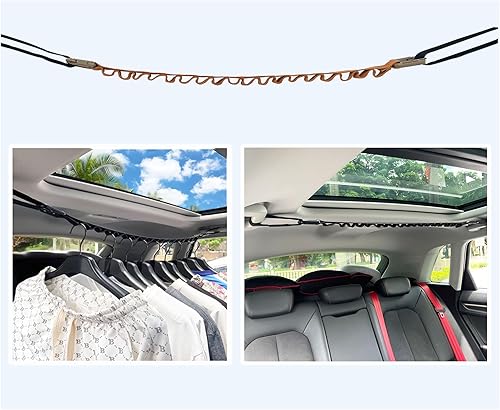 Barra para colgar ropa para automóvil, accesorios de viaje telescópicos, artículos esenciales para la vida del automóvil, estantes de tela