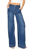 Celebrity Pink Women's Juniors High Rise Sleek Wide Leg Trouser Jeans