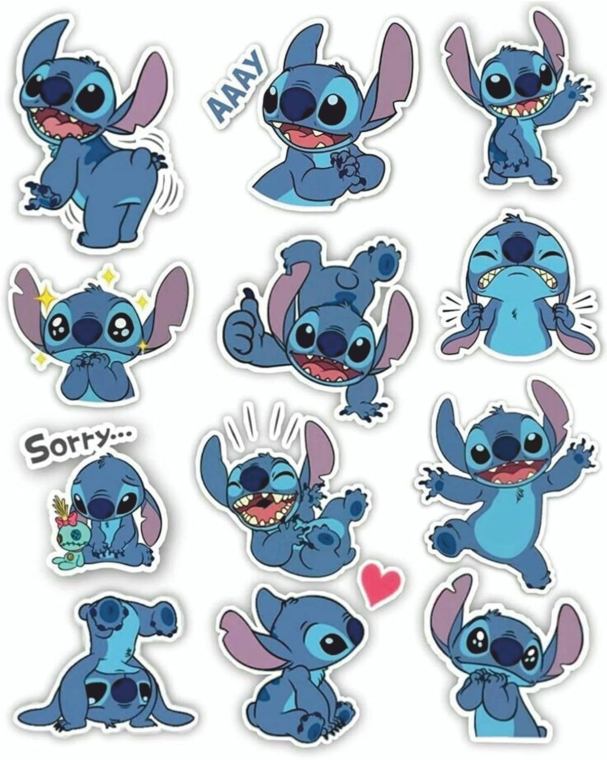 Lilo And Stitch Temalı Laptop Telefon Tablet Sticker Seti