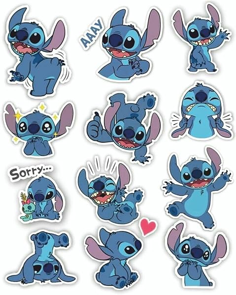 Lilo And Stitch Temalı Laptop Telefon Tablet Sticker Seti