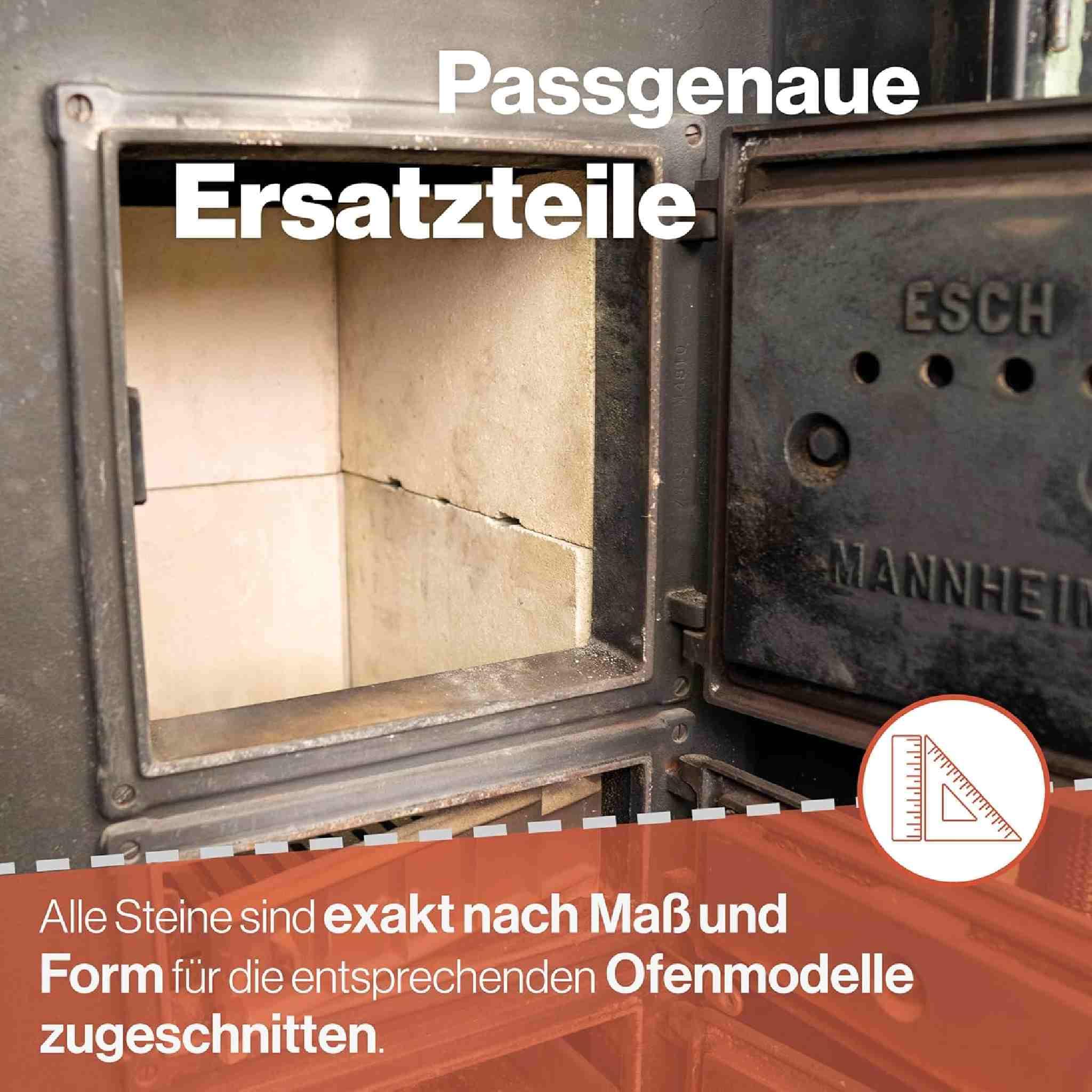 Feuerraumauskleidung - Passend für Haas und Sohn Pallazza 2** & weitere Kamin & Ofenmodelle inkl. Modellübersicht - Kaminofenauskleidung aus Vermiculite - passgenau & einfach austauschbar 3-teilig