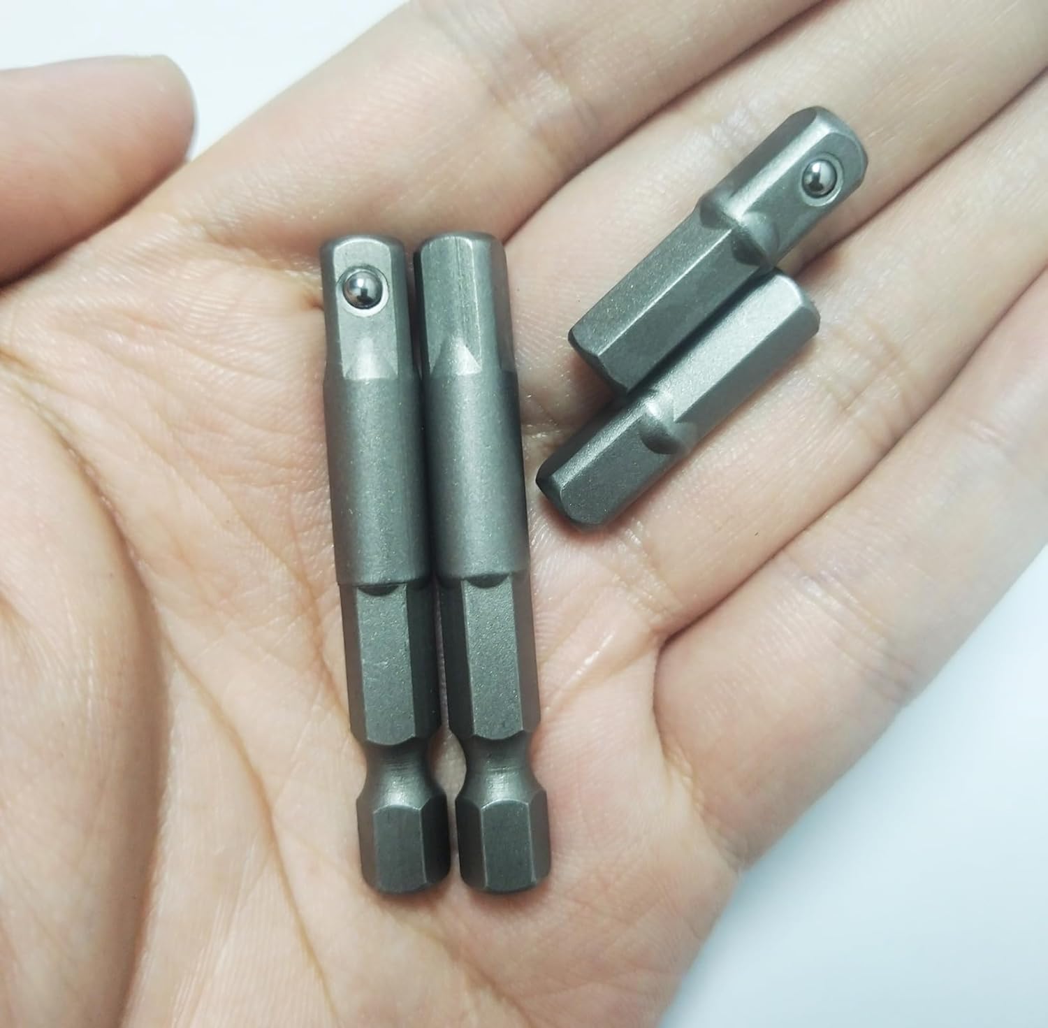 1/4 Hex to 1/4 Socket Adapter, 4-Piece Set, Suitable for Drill Driver, Socket Driver, Electric and Pneumatic Drill