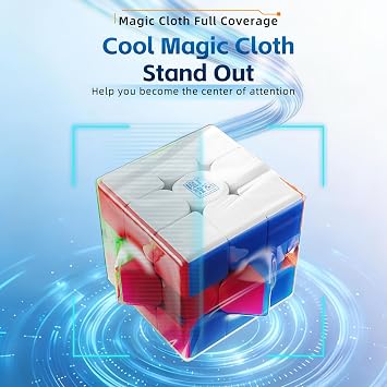 Moyu 3m V2 3x3 Magnetic Cube Moyu Cube Meilong Speedcube Stickerless Magic Cubes with Stand - Fast Smooth Problem-Solving Brain Teaser Puzzle Toy for Kids & Adults