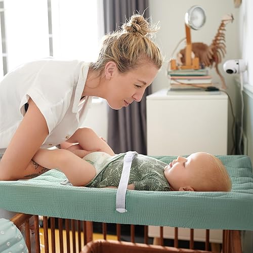 Miniatura 5 de lulumoon Funda de muselina para cambiador Funda acolchada de algodón para cambiador de bebé, sábanas suaves para niños y niñas