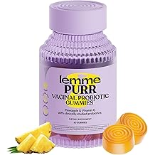 Lemme Purr Vaginal Probiotic Gummies for Women - Balanced pH, Healthy Odor, Yeast Balance & Flora Support + Vitamin C for Immune Health - Tasty Pineapple (60 Count)