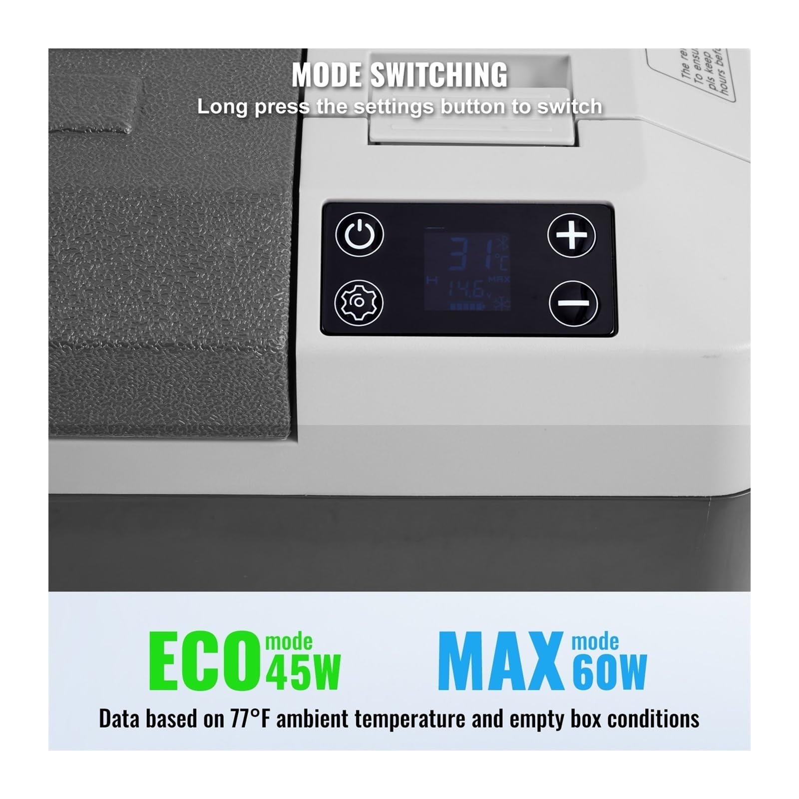 Refrigerador portátil for Coche de 12 voltios, refrigerador de una Sola Zona, congelador portátil, Temperatura Ajustable.