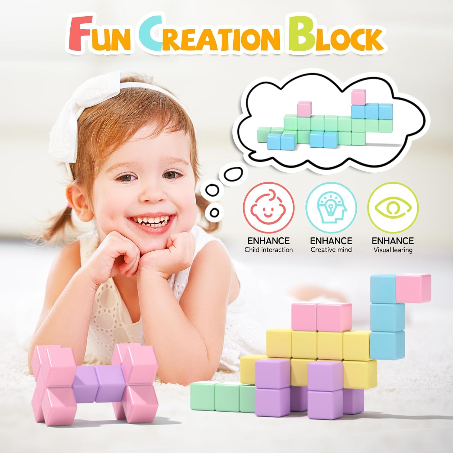 45PCS Magnetic Blocks Toddler Toys, Magnetic Building Blocks Magnet Toys for Kids Ages 1-3 3-5 4-8, Sensory Montessori Magnet Cubes Classroom Must Haves for Boys Girls Age 2-4