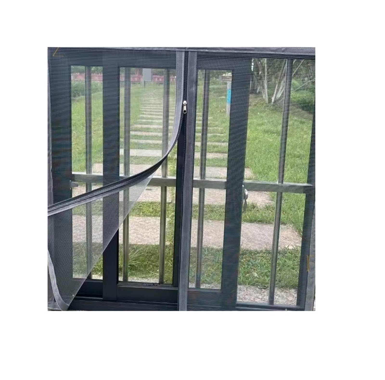 Supkancl Grey-Width 120Cm 1Pc Fiberglass Window Mosquito Net Anti Insect Fly Screen Curtain Punch-Free Install Home Protection(,Height 200Cm)
