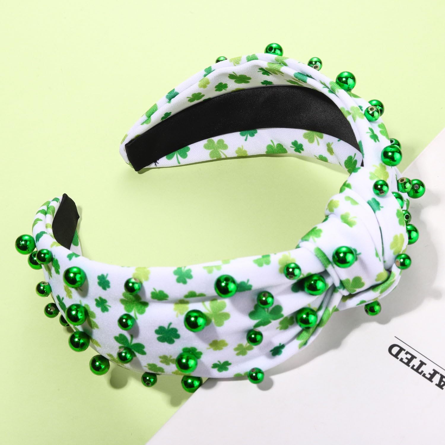 St. Patrick's Day Headband for Women Green Shamrock Headband St. Patrick's Day Hair Accessories Outfits Irish Holiday Gifts (Shamrock Print 2) - Image 6