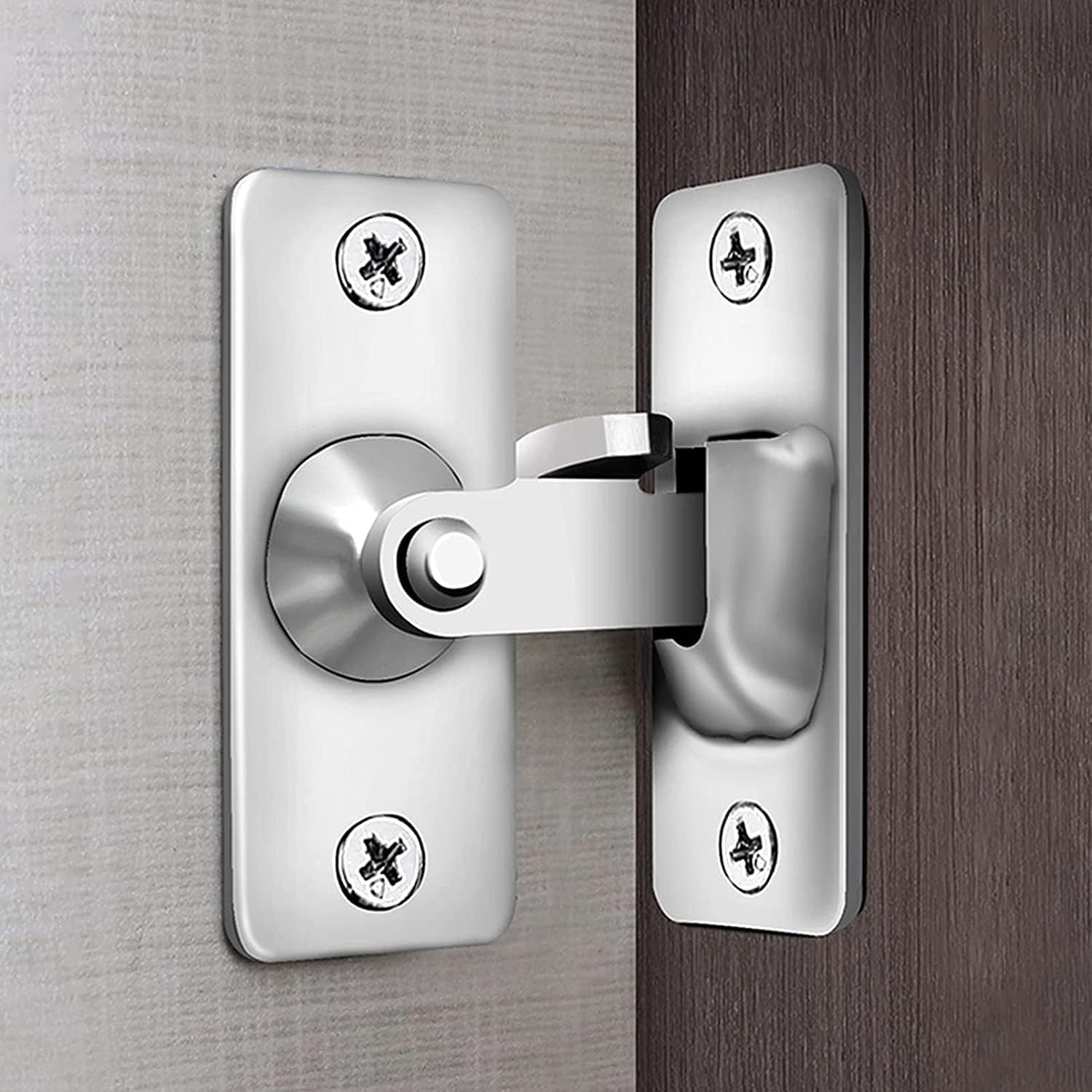 Door Lock Bolt,Sliding Door Lock,Sliding Door Bolt Latch Lock Stainless Steel Right Angle Door Slide Latch Lock Window Heavy Duty Door Gate Barrel Bolt