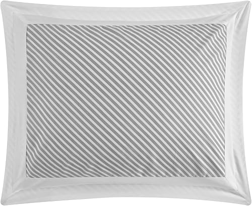 Miniatura 6 de New York & Company Gibson - Juego de edredón de 7 piezas con diseño de colección de hotel a rayas, ropa de cama en una bolsa, sábanas, almohadas