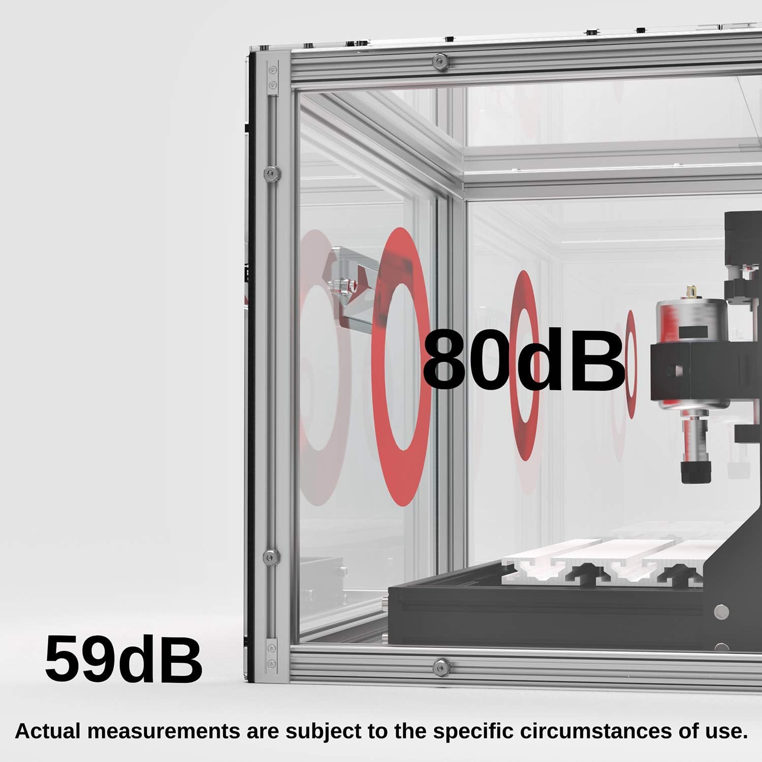 Genmitsu KABA Acrylic CNC Enclosure - Enhanced Protection, Dustproof, Noise Reduction, Compatible with 3018-PRO/3018/3018-MX3/3018-PROVer/1810-PRO, 460 x 400 x 310 mm