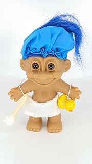 Troll Doll Rubber Ducky Bath Time Vintage Retro 5 inch Gift Blue Hair