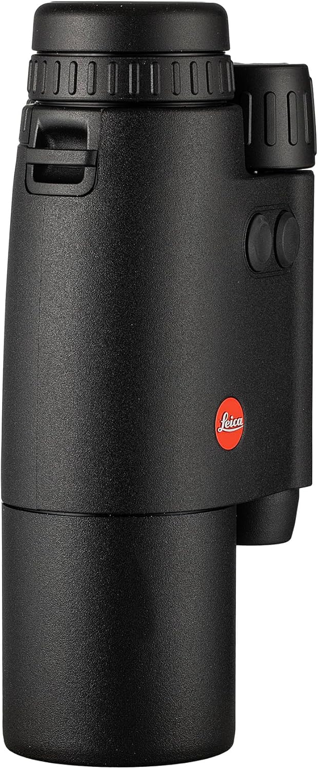 Leica Geovid R SE 8x42 Rangefinder Binoculars, side view with Leica logo