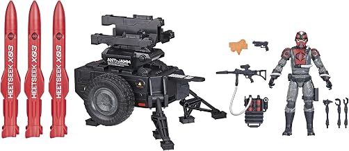 G.I. Joe Classified Series #111, Cobra H.I.S.S. Techno-Viper & H.M.S. (HEETSEEK Missile System) Towable Vehicle, Collectible 6 Inch Action Figure Set