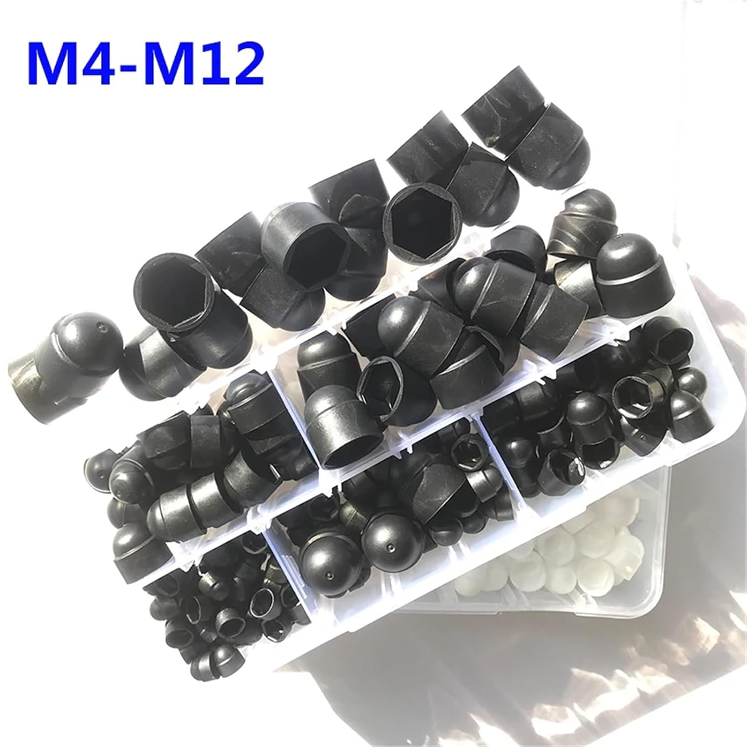 Cap Nuts Acorn Nut 591pcs Plastic Black White Screws Cap No Thread for Car Bolt Protect for Smooth Surface Finishing(White 197pcs)