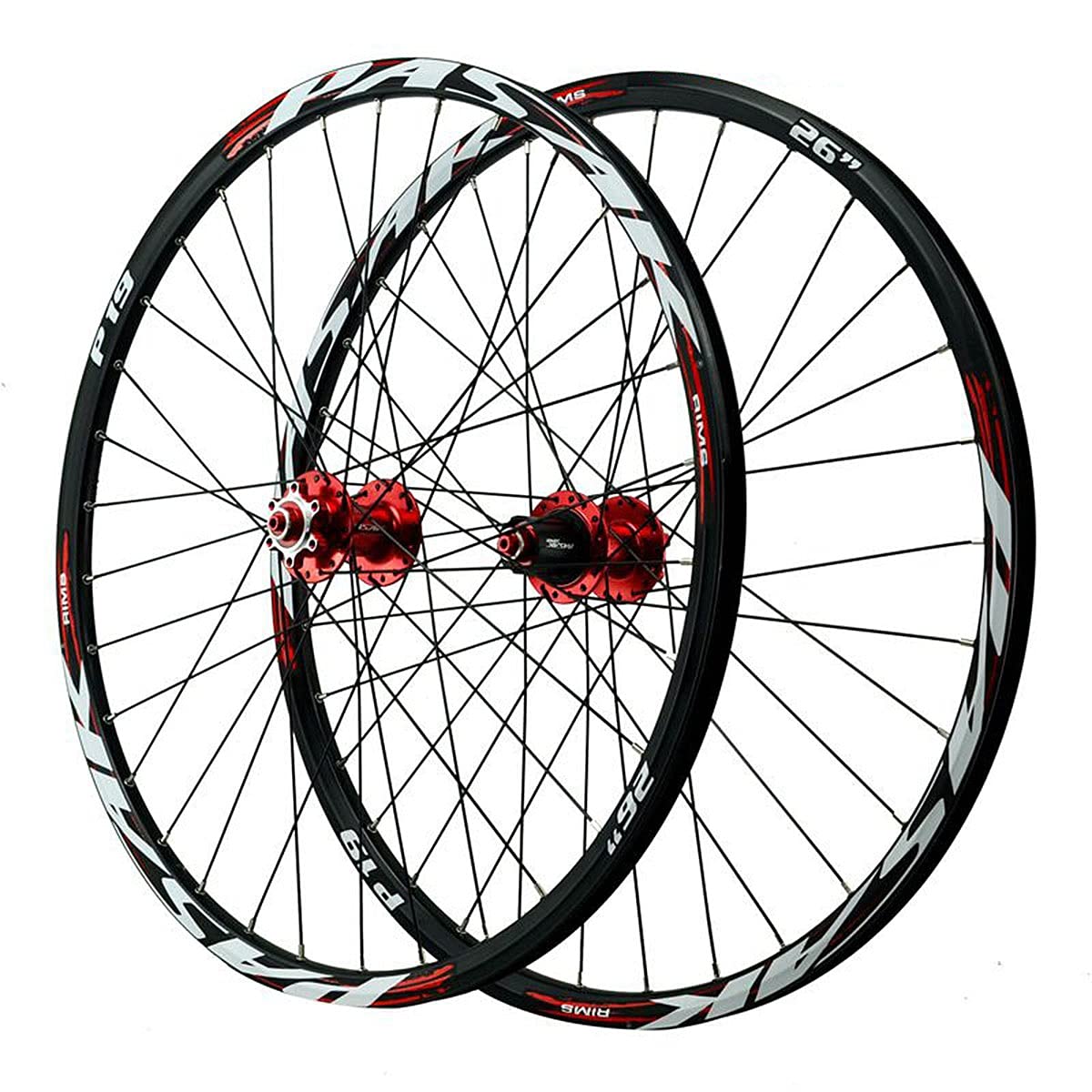 MTB Ruote Per Bicicletta 26 27,5 29 Pollici Ruota Per Mountain Bike Doppio Muro Cerchio In Lega Rilascio Rapido 7-12 Velocità Cassetta Ruota Libera Freno A Disco 32H ( Color : Red 2 , Size : 27.5in )