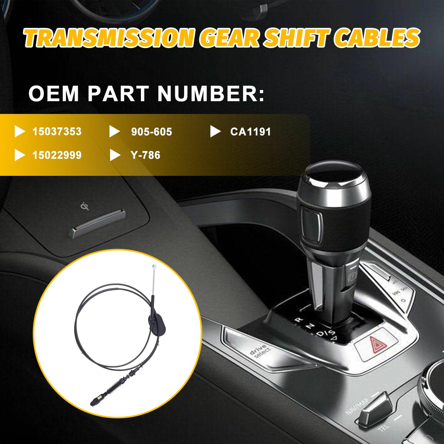 15037353 Automatic Transmission Gear Shift Cable Compatible with Tahoe C1500 C2500 C3500 1995-2000,for GMC Yukon K1500 K2500 K3500,for 1999-2000 Escalade,15022999