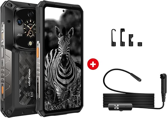 Ulefone Armor 28 Ultra 5G AI Rugged Phone & Endoscope E01, 32GB+1TB/2TB Expansion, MTK Dimensity 9300+ 12-Core, 6.67 AMLOD Dual Screen, 64MP+50MP+50MP Real Camera, 10600mAh/120W, 8K Video