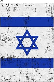 Retro Retro Israel Flag Golf Waffle Towel, Using Wet Dry Technology, Men's and Women's Golf Bag Accessories, with Mountain Buckle 24×16in.