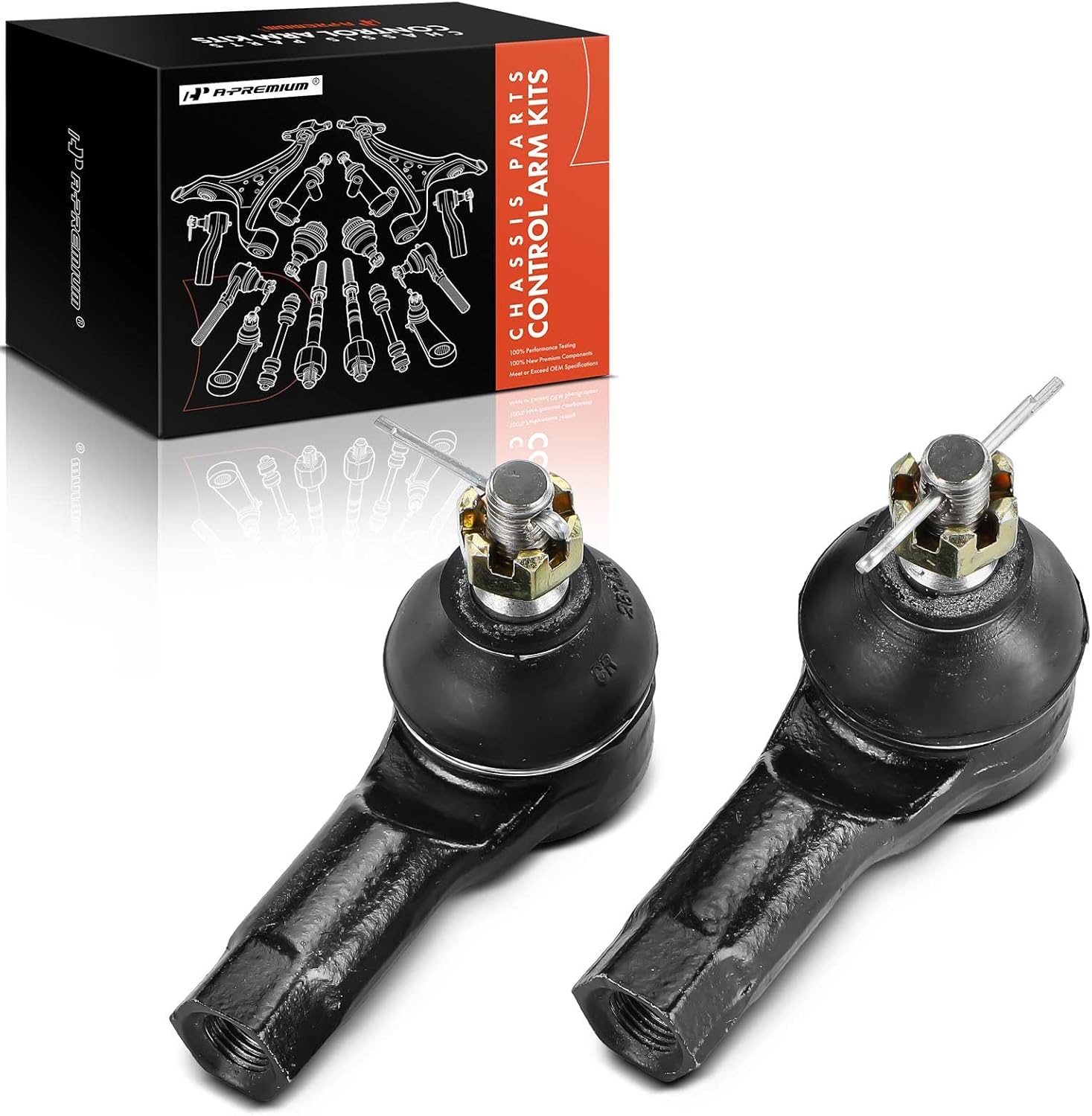 A-Premium 2 x Front Outer Tie Rod Ends, Compatible with Honda Prelude 1988 1989 1990 1991