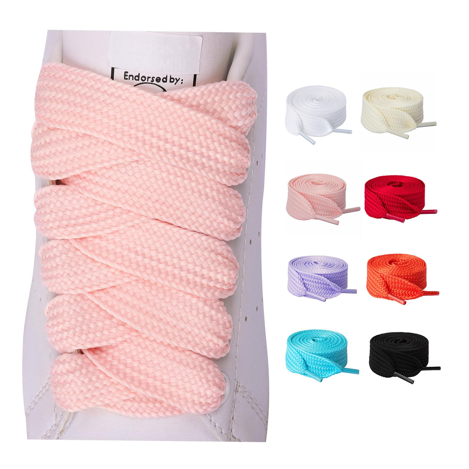 Olukssck 2 Pairs Fat Shoe Laces for Sneakers Boots, 3/4" Wide Athletic Shoelaces, Shoe Strings