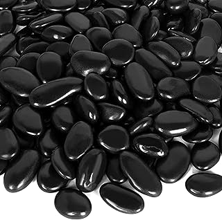 Landscaping Rocks 10 LBS,River Rocks for Plants Black,0.4" - 0.6" Black Stones for Garden Landscaping, Aquarium Rocks for Fish Tank,Black Pebbles for Plants,Decorative Rocks for Vase, Garden, Aquarium