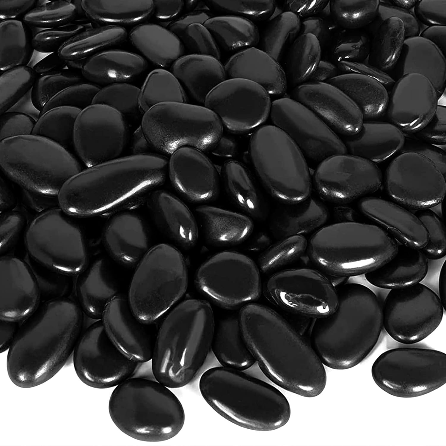 Landscaping Rocks 10 LBS,River Rocks for Plants Black,0.4