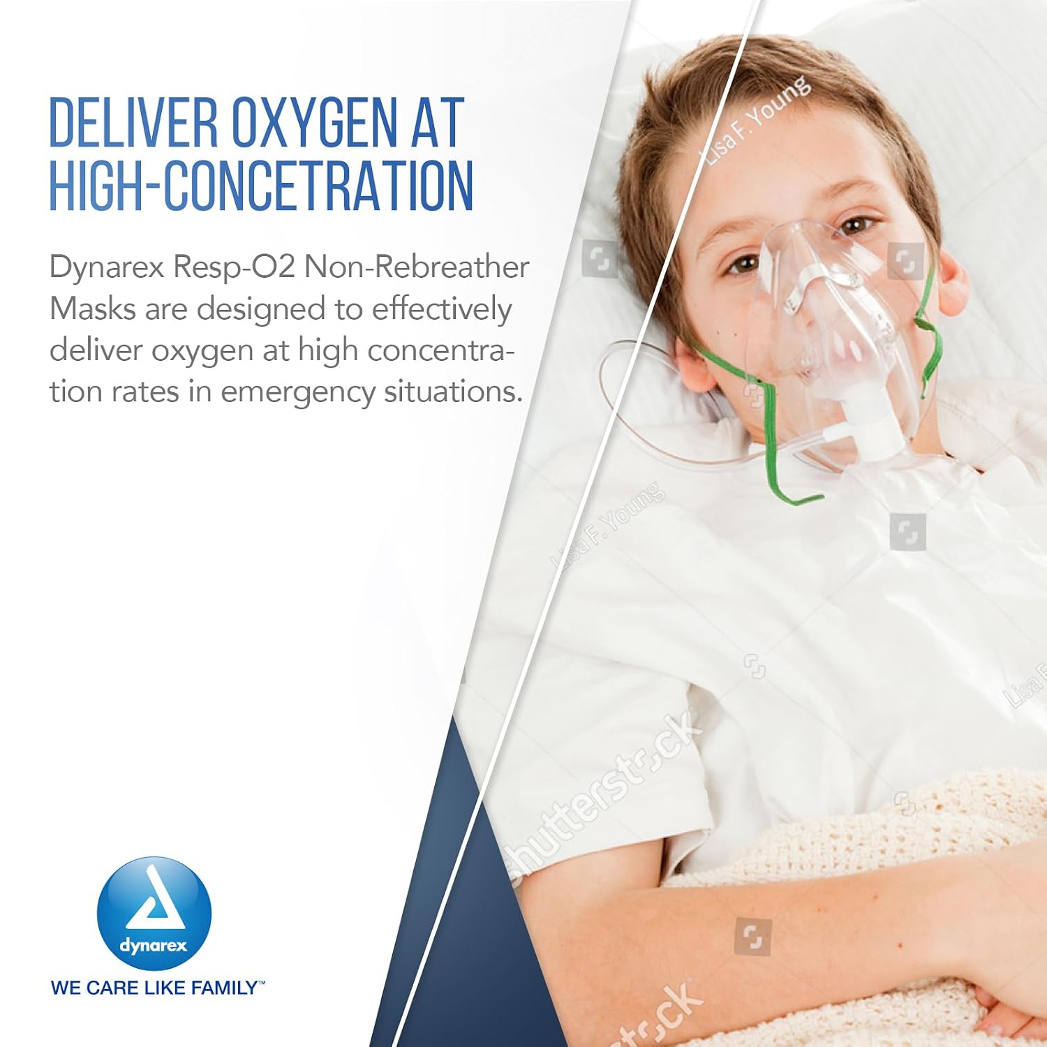 Dynarex 33054 Infant Non-Rebreather Standard Mask with 7' Tubbing and 600mL Reservoir Bag, Standard connectorm, Pack of 50