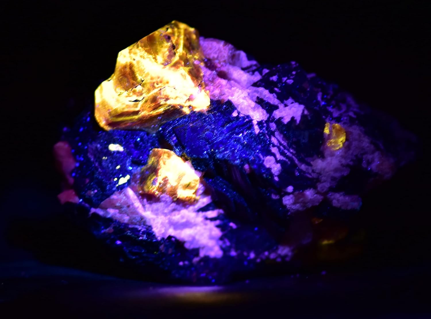 62 Gram Natural Fluorescent Terminated Zircon Crystal Specimen w/Mica & Calcite