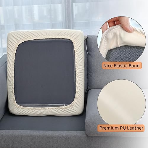 Miniatura 5 de Funda de piel sintética para sofá, funda elástica impermeable para asiento de sofá, fundas de sofá de piel sintética, repuesto de silla y protector
