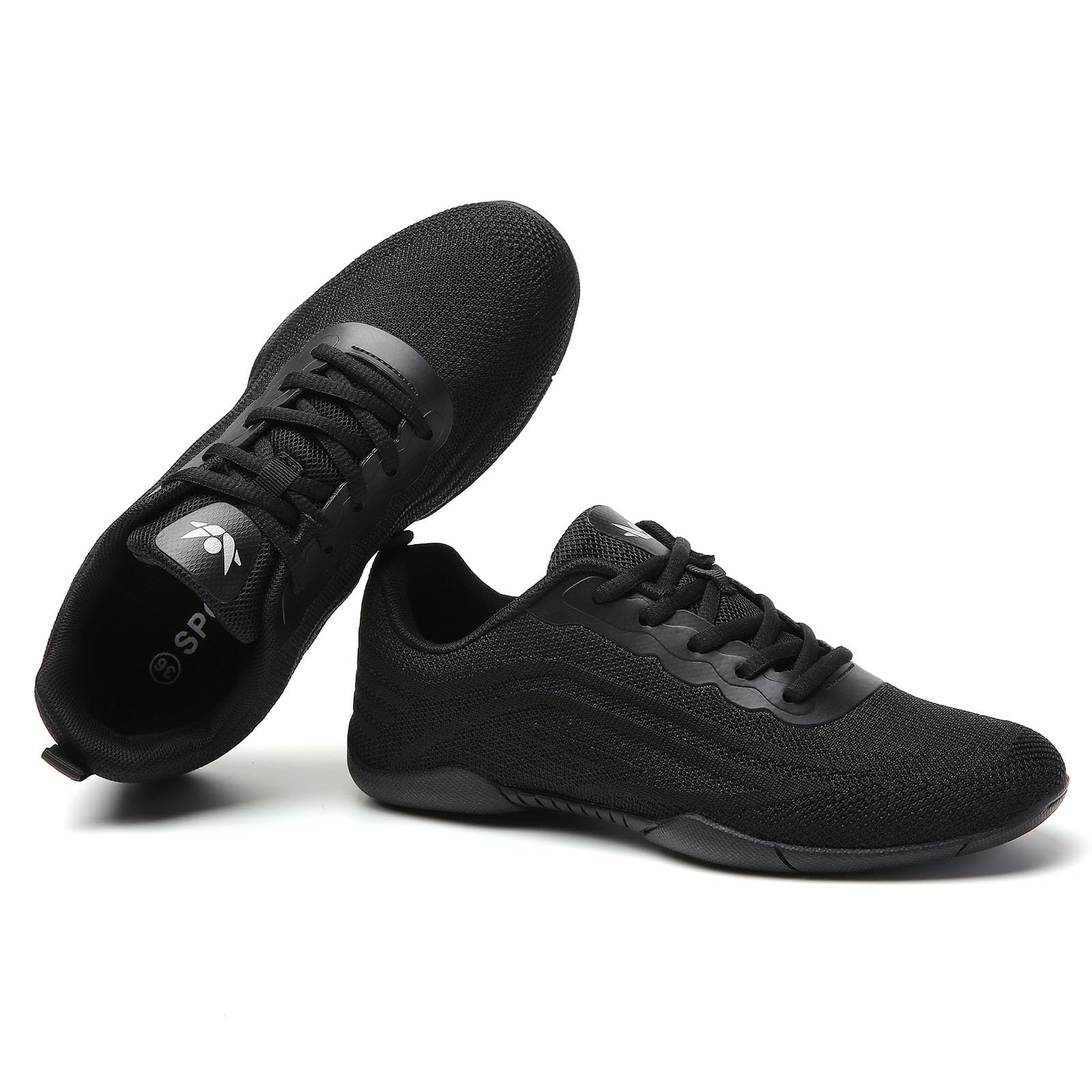SECHRITE Cheerleading Cheerleaderki, buty damskie, białe, czarne, dziewczęce, lekkie, oddychające buty do tańca, trampki
