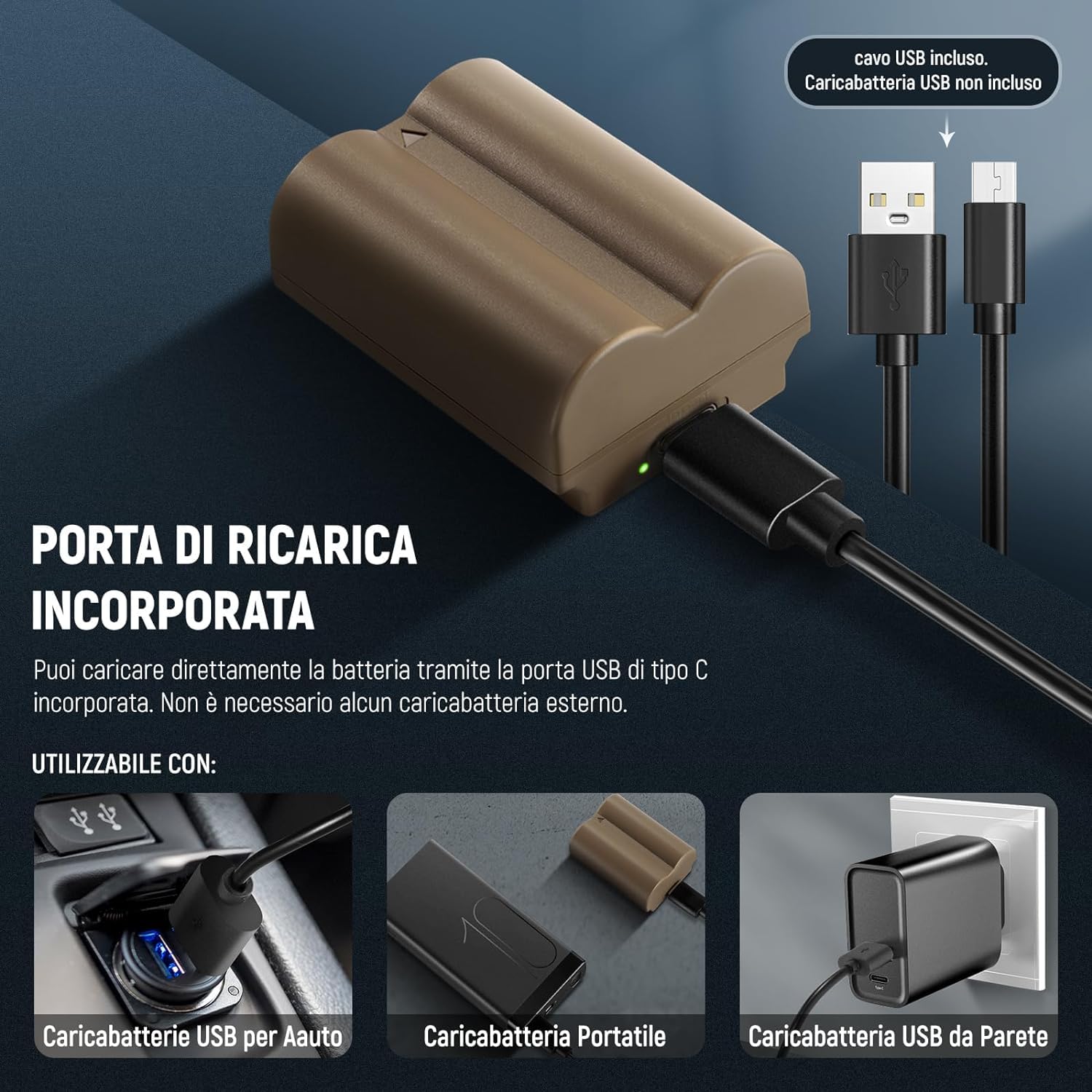NEEWER Batteria Sostitutiva NP-W235 2400mAh Ricaricabile con Cavo di Ricarica USB Tipo C, Compatibile con FUJIFILM X-T5 X-T4 GFX 100S GFX 50S II X-H2S VG-XT4 Battery Grip