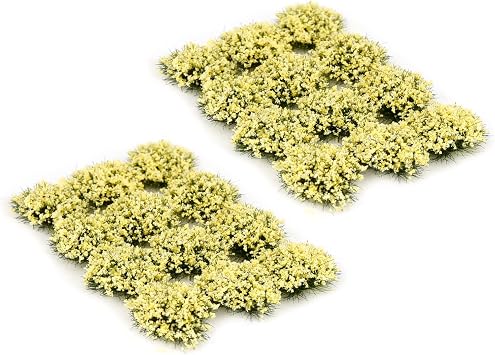 Jucoci Miniature Flower Tufts Flower Cluster Compatible with Model Train Landscape Railroad Scenery Sand Table Military LayoutLight Yellow