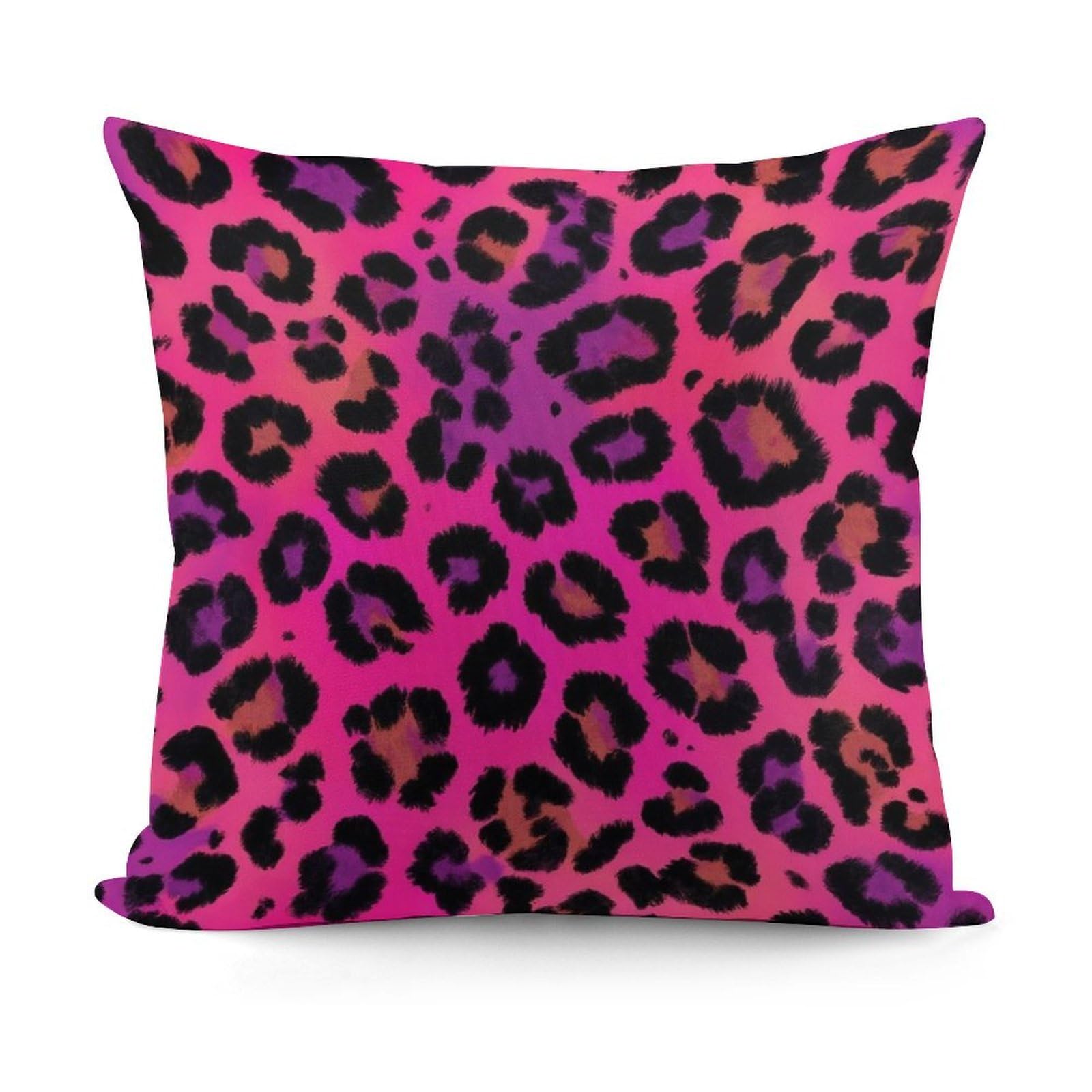 Smazdfxx Picture(419) Soft Hot Pink Tie Dye Leopard Cheetah Print Plush Square Cushion Case Modern Home Decor For Sofa Bedroom Throw Pillow Covers