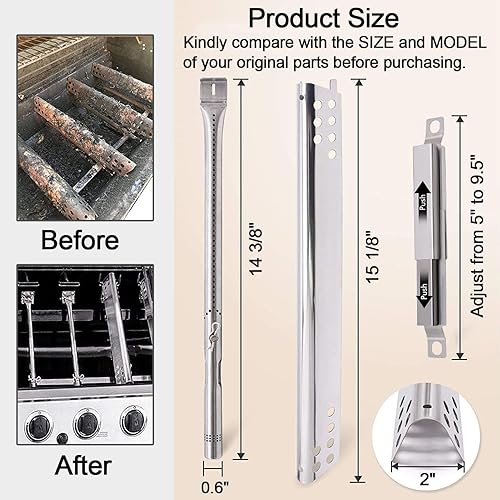 Miniatura 2 de Piezas de repuesto para parrilla Charbroil Advantage 3 Burner 463343015 463335115 463642116 Gas para parrilla, quemadores de tubería de acero