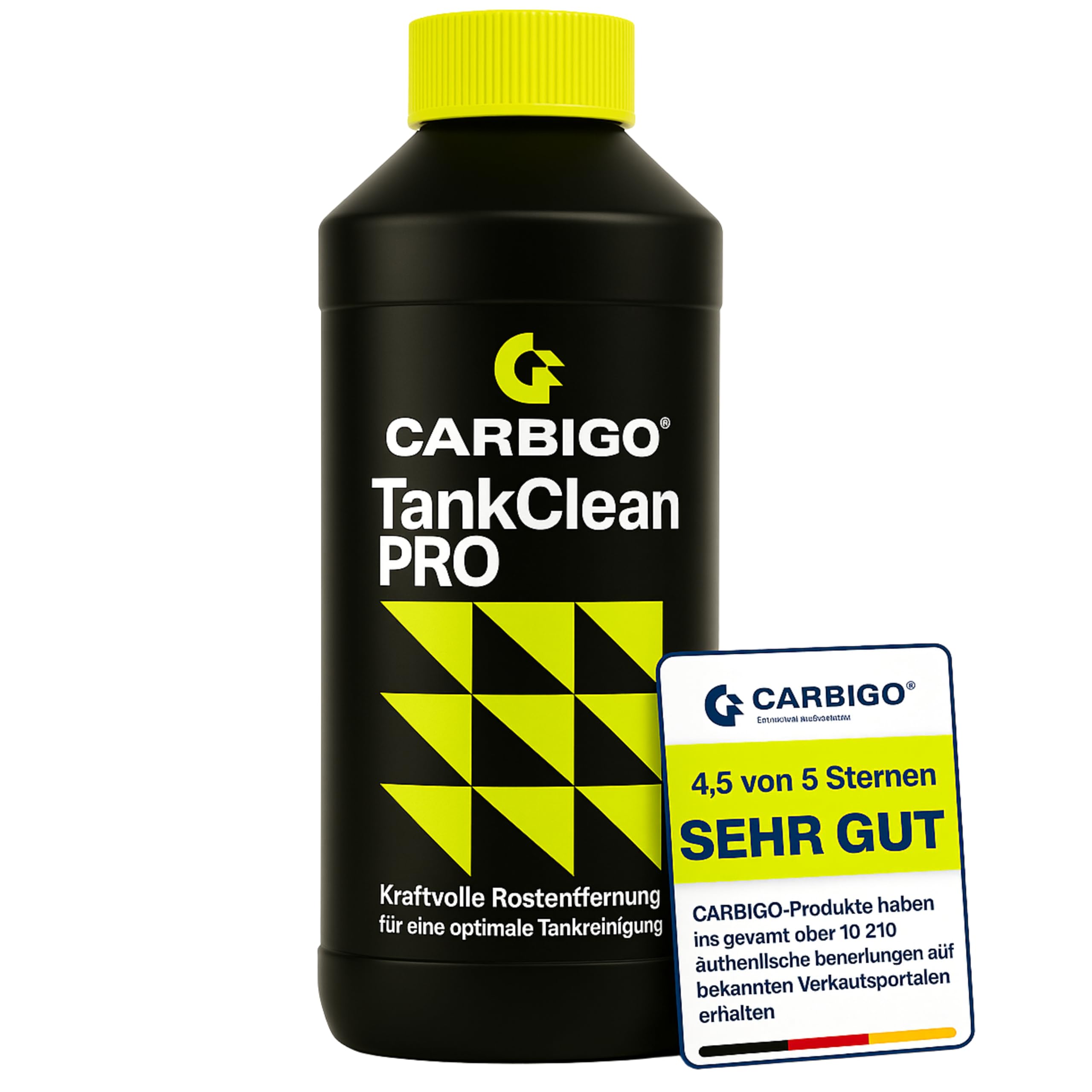 Carbigo TankClean PRO 1.000ml | Hochwirksamer Tankrostentferner Konzentrat | Entfernt porentief Rost aus Stahltanks | Für Motorrad, Auto, Boot | Phosphorsäurebasiert | Made in Germany