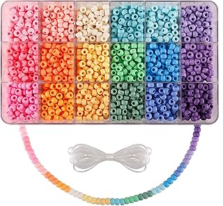 2600+pcs Pony Beads Kit, 18 Colors Rainbow Craft Kandi Beads Set, Multicolor Plastic Matte Hair Beads Bulk for Braids for Opaque Braiding DIY Bracelet,Necklace,Key Chain and Jewelry Making