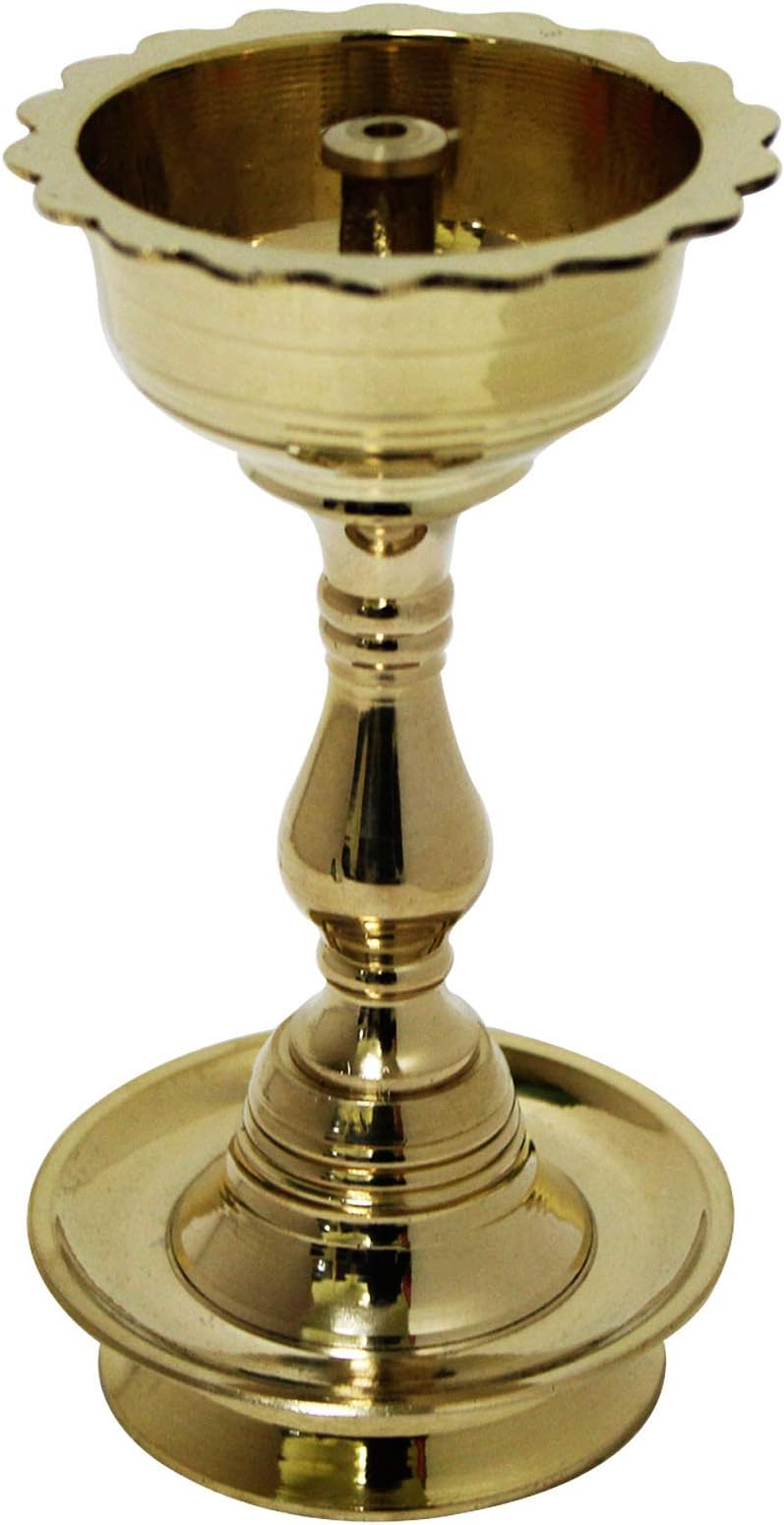 LotusFeet Spirituality Traditional Brass Udupi Nanda/Traditional Puja Diya/Pooja Oil Lamp