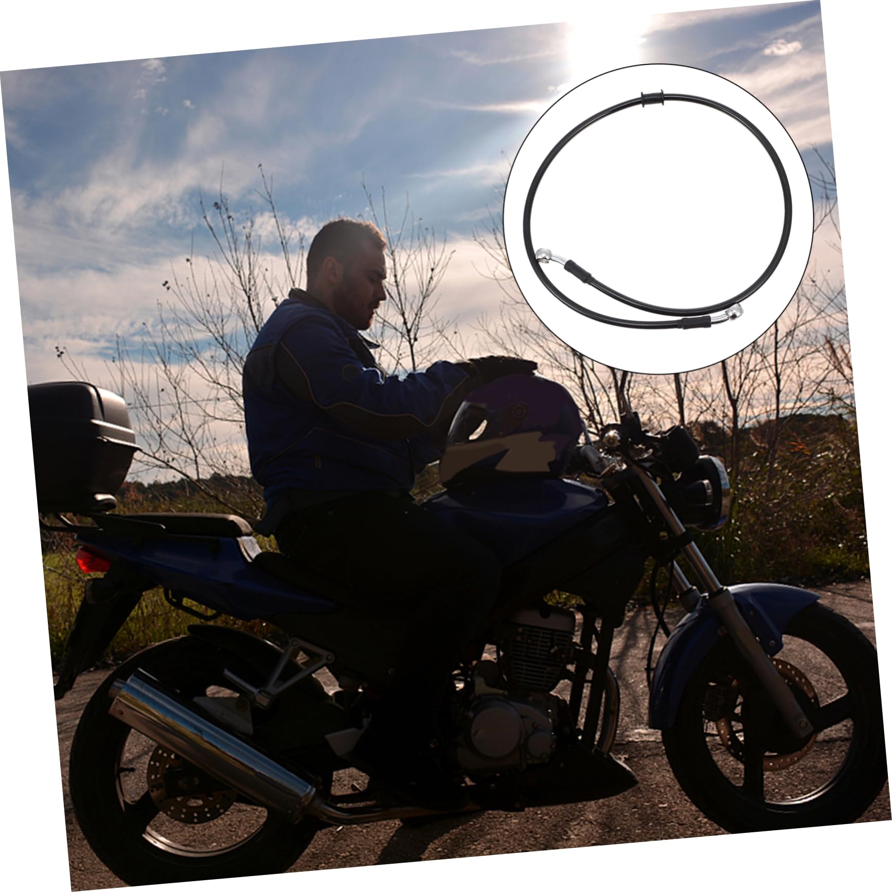 Holibanna 1pc Motorcycle Brake Hose Durable Wire for Practical Use High Low Temperature Resistant Easy to Install Brake Line for Motorbike Upgrade