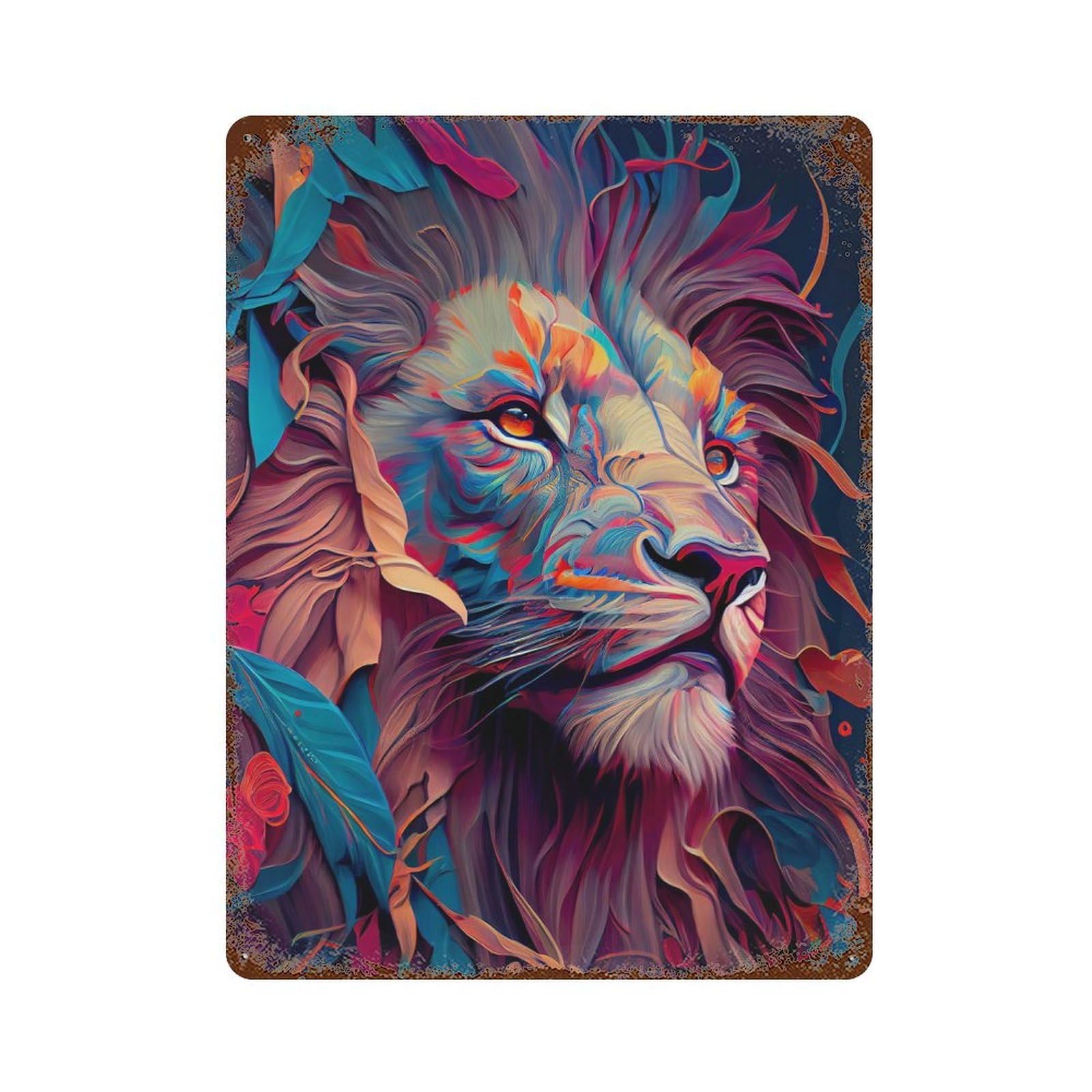 The Pride Lion Rust Effect Tin Sign 15.7"x11.8", for Bistro, Counter And Cafe Decor, Shabby Chic Decor