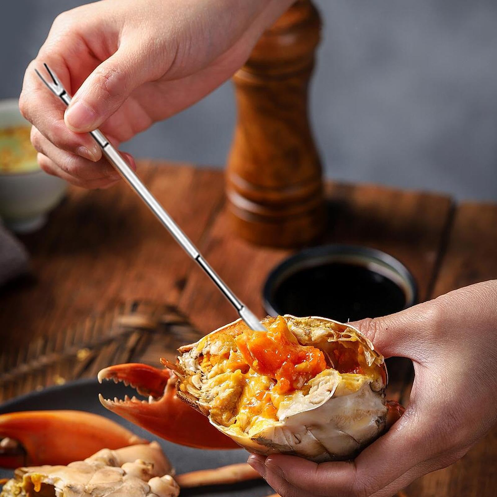 Juego de Tijeras de marisco para, Utensilios de Cocina ergonómicos, para agrietarse, Kit de Tijeras de marisco, Tenedor de, para casa, Cocina, Exterior, Camping, Picnic, Restaurante