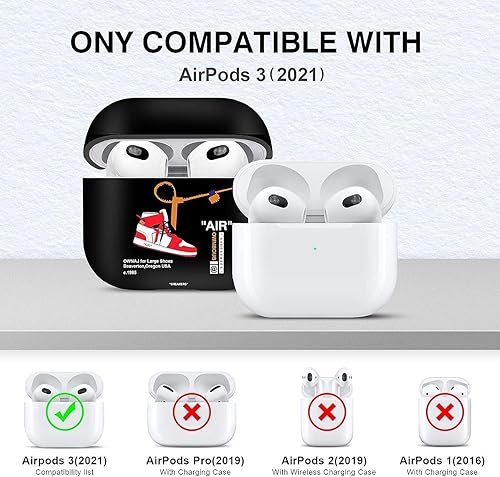 Miniatura 6 de Funda para Airpods de 3 generación, zapatos deportivos de aire con cordón, funda protectora de TPU suave resistente para Apple Airpod 3 para mujeres