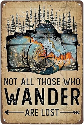 Cartel de metal con texto en inglés "Not All Those Who Wander Are Lost", pintura para club, garaje, tienda, decoración de pared, póster retro de 8 x